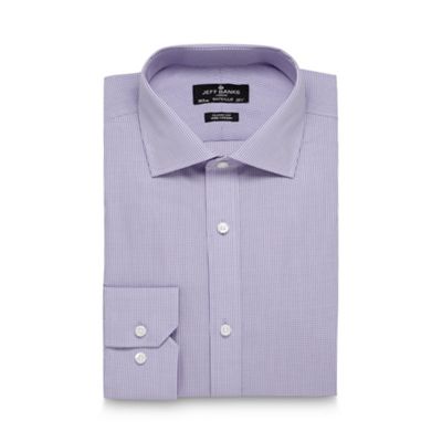 Jeff Banks Designer lilac mini gingham checked regular shirt